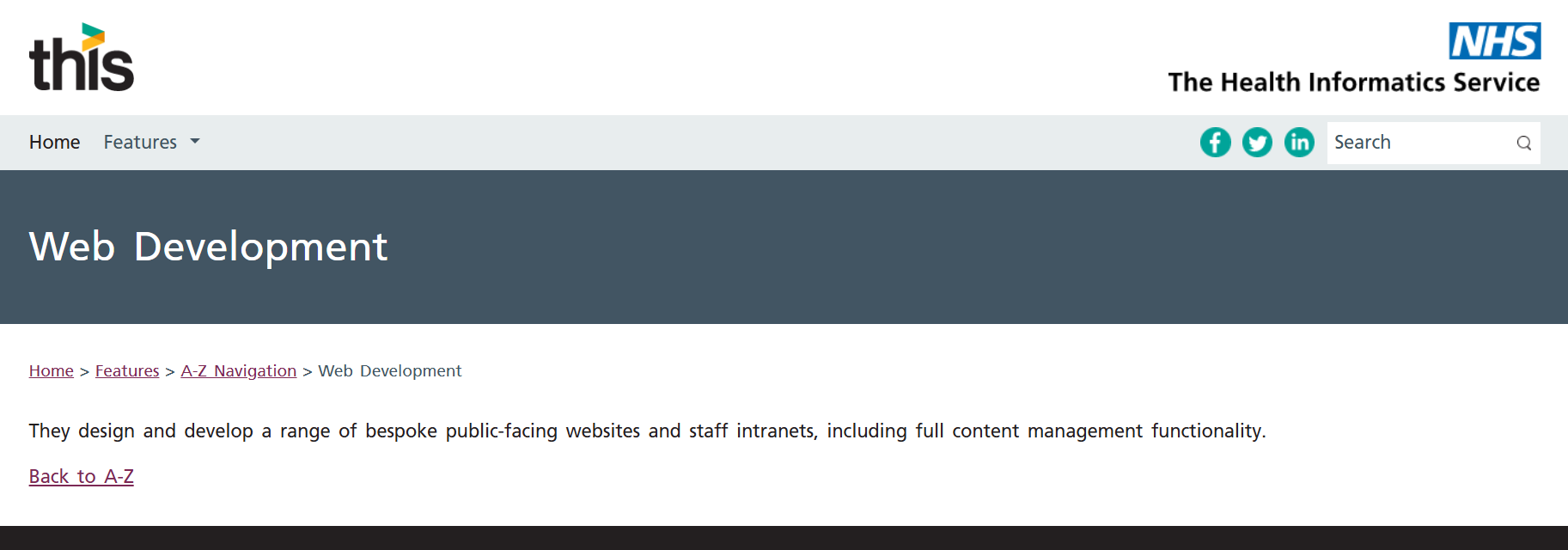 Screenshot of the Glossary details page showing how the elements are presented